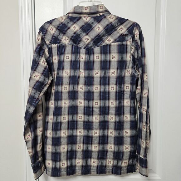 Mountain Khakis Button Up Shirt Women’s Small Plaid Blue Tan Pockets Soft Cotton - Picture 10 of 10